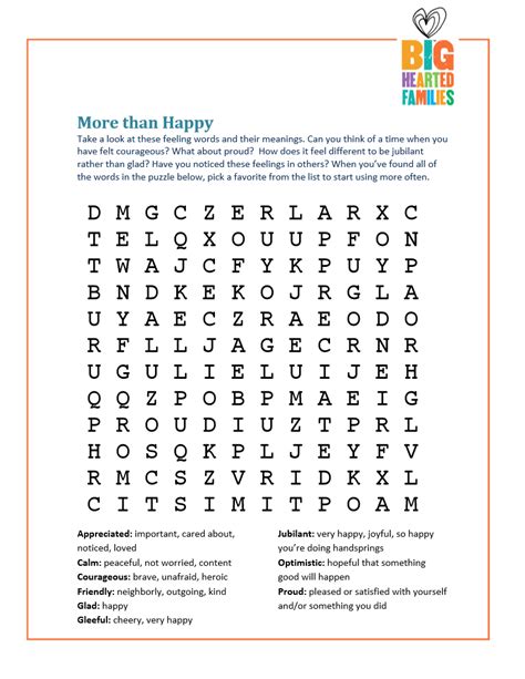 Feelings Word Search — Doing Good Together