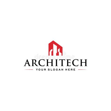 Modern Flat Design Architech Building Logo Design Stock Vector