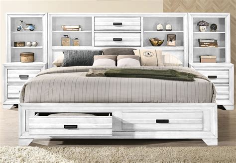 Lifestyle Belcourt White King Bookcase And Storage Bed With Two Piers