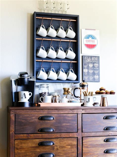 Use the side of the cabinets to mark a vertical line across the base trim. Upgrade Your Kitchen With a Stylish DIY Coffee Bar | HGTV