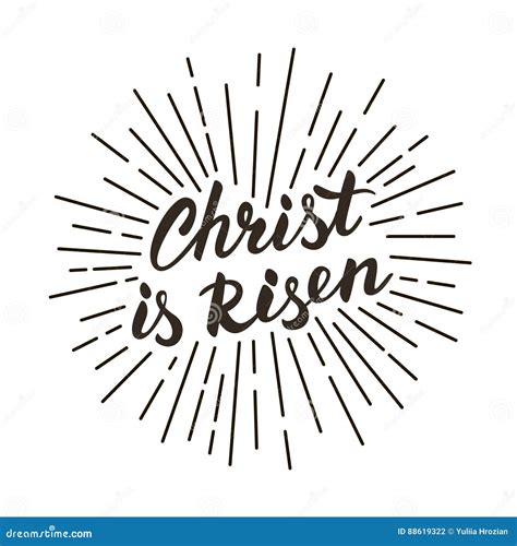 He Is Risen Modern Calligraphy Hand Lettering Isolated On White