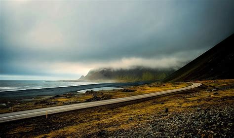 Iceland Icelandic Nature Landscape Nature Nordic Ocean Road Hd