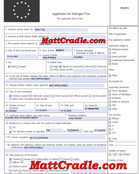 Heres How To Fill Out A Schengen Visa Application Form Mattscradle