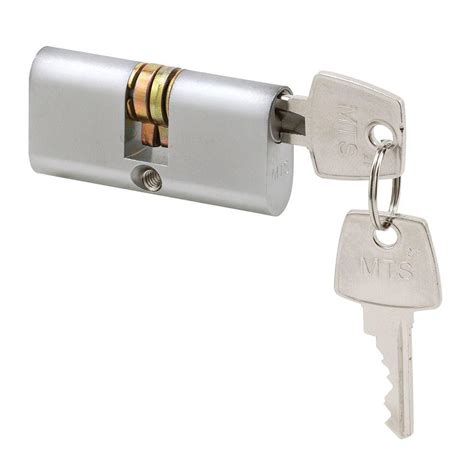 Prime Line Brush Chrome Dual Key Security Sliding Door Cylinder Lock E