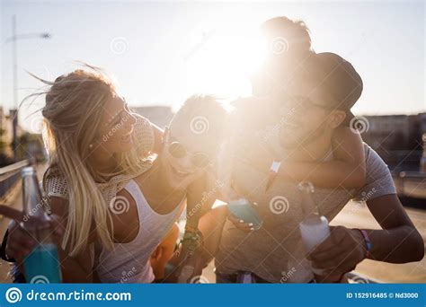 Group Of Young Friends Having Fun Together Stock Image Image Of