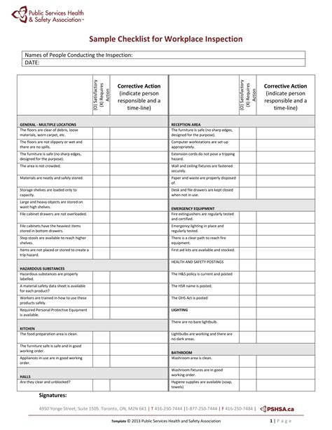 OSHA Warehouse Safety Inspection Checklist