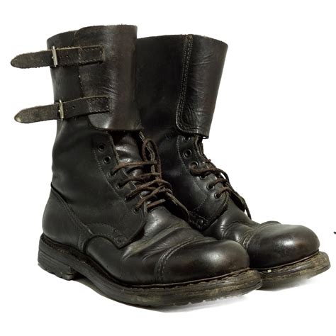 Italian Army Military Surplus Dark Brown Leather Combat Assault Boots