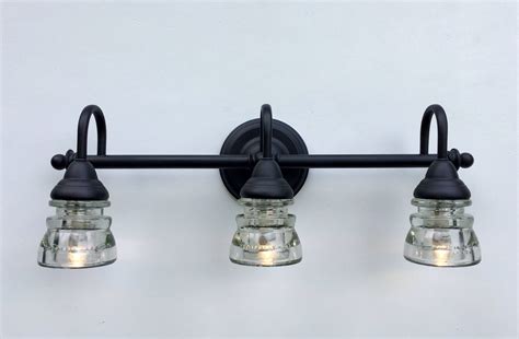 3 Light Bathroom Vanity Fixture With Clear Vintage Glass Etsy Glass
