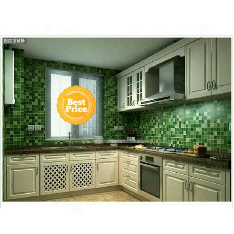 tips model keramik dapur warna hijau terkini rumah impian