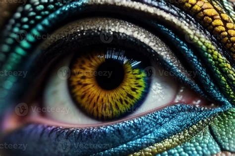 Close Up Of A Dragon Eye With A Dragon Eye Pattern On The Iris And A