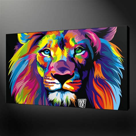Canvas Print Home Decor Wall Pictures Animal Lion Abstract
