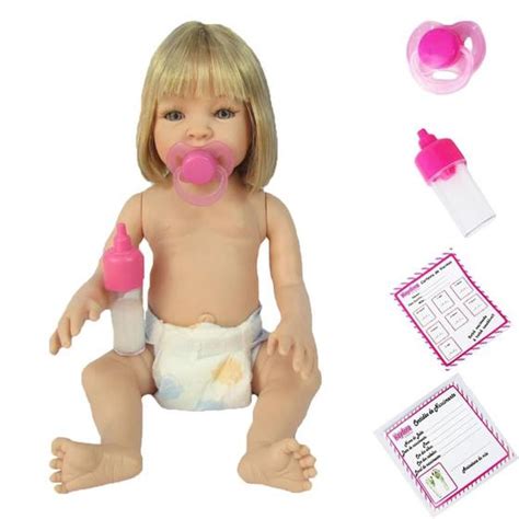 bebe reborn boneca realista corpo todo em vinil loira kaydora brinquedos bonecas magazine