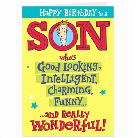 Son Birthday Greeting Card Funny Comedy Humour Witty Amusing Novelty Free Printable Birthday