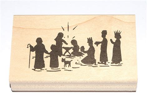 Rubber Stamp Polymer Stamp Nativity Silhouette Christmas Etsy Uk