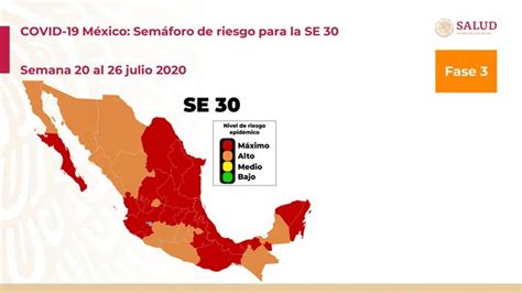 Los estados en color naranja son: Sigue vigente semáforo epidemiológico de la semana 20 al ...