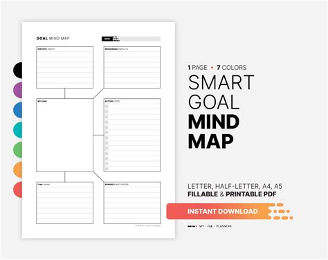 Goal Setting Life Action Planner Map Worksheets Term Life Mind Map
