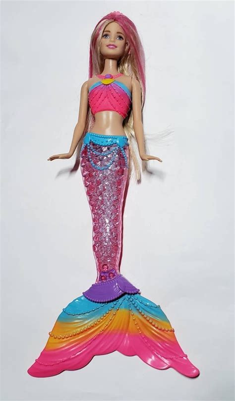 barbie doll barbie rainbow lights mermaid doll ooak etsy