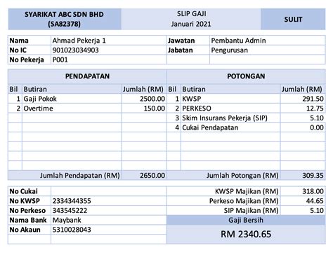 Payslip Sample Malaysia Format Malaysia Payroll Reports And Payslips