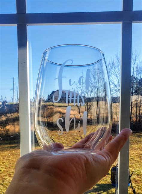 etched stemless wine glasses personalized custom funny subtle etsy