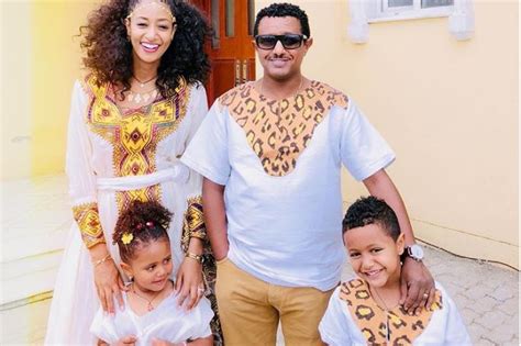 Teddy Afro And Amleset Muchie With Their Kids