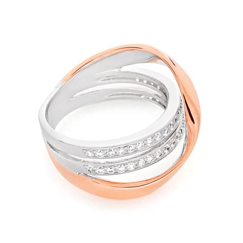 Rose Gold Plated Sterling Silver Cubic Zirconia Channel Set Ring