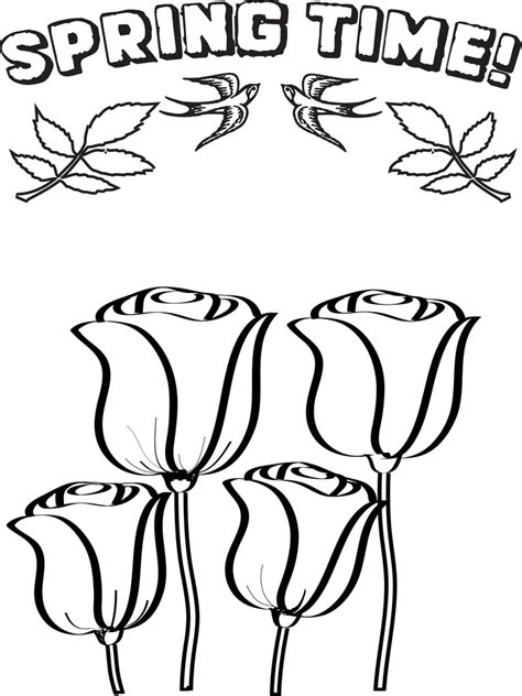 Printable Spring Flowers Coloring Page for Kids – SupplyMe