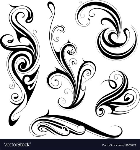 Elegant Swirls With Floral Elements Royalty Free Vector