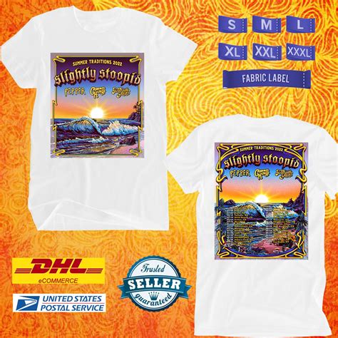 Tour 2022 Slightly Stoopid Summer Tradition Tour White Tee Shirt With Dates Code Ep01