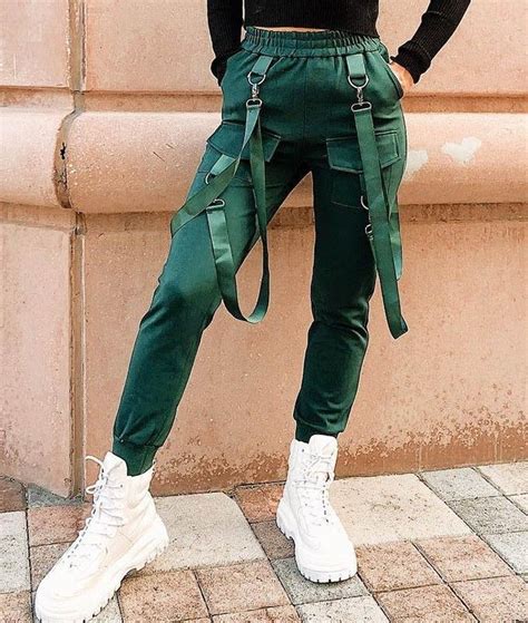 High Waist Cargo Pants With Belts And Pockets Pants For Women