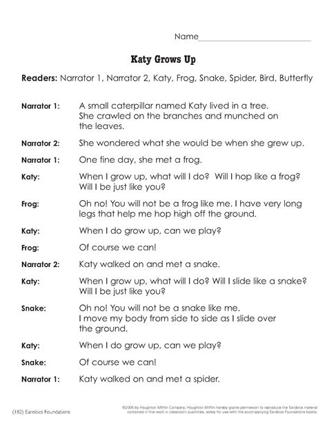 Readers Theater Katy Grows Up Part 1 Grades 3 4 Download This