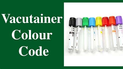 Blood Collection Vacutainer Tubes Colour Coding Of Vials Their