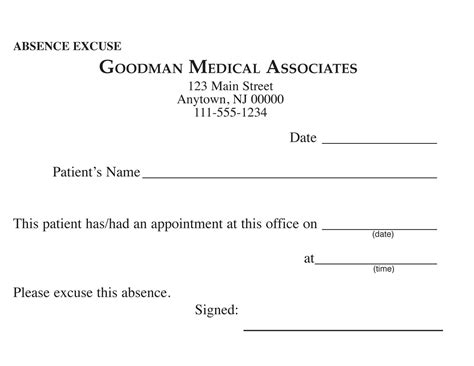 36 Free Fill In Blank Doctors Note Templates For Work And School Free