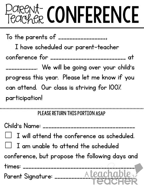Parent Teacher Conference Tips And Freebies Linky Party A Teachable