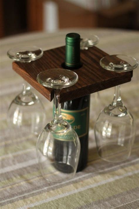 The eyeglass & spectacles holder can be gifted to. Stained Natural Wood Wine Bottle and Glass Holder Oak ...