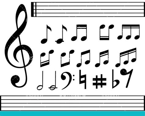 Music Svg Bundle Music Notes Svg Musical Notes Cut File Etsy