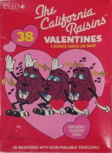 Vintage California Raisins Rare Collectible Box Of 38 Valentines 1988 Sealed Nos Ebay