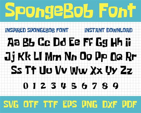 Spongebob Font Spongebob Font Svg Spongebob Spongebob Svg Etsy