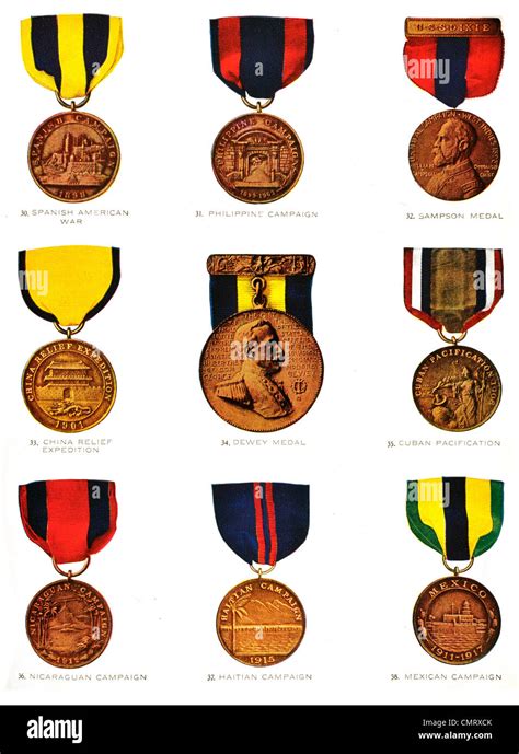 1919 Medals Of Merit And Service United States Navy Military Stock