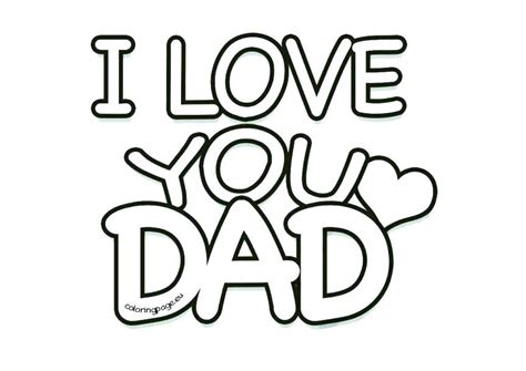 Coloring Pages That Say I Love You Daddy Coloring Page