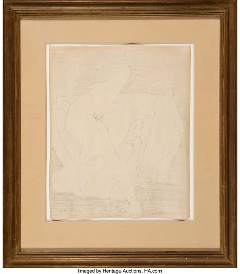 Bid Now Milton Avery American Sleeping Model Ink And Pencil On Paper