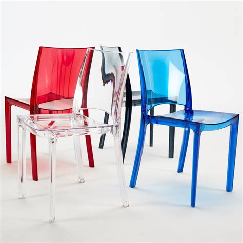 Chaise transparente salle à manger bar empilable B-SIDE Grand Soleil | eBay