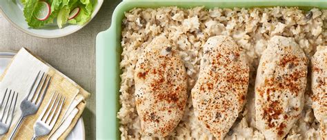 This recipe is so easy you'll quickly add it to your weekly menu. Oven Baked One Dish Chicken and Rice Recipe | Campbell's ...