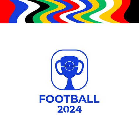 2024 Football Championship Logo Football Or Soccer 2024 Logotype Emblem On Not Official White Background With Country Flag Colourful Lines Sport Football Logo With Cup Trophy Vector 