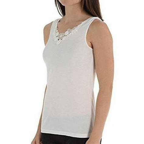 Cuddl Duds Womens Softech Venice Lace Camisole Plus Size Ivory 1x