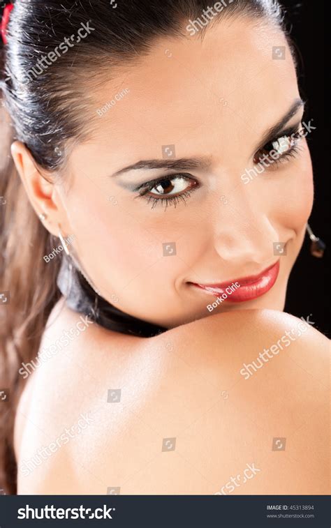 Beautiful Woman Looking Over Shoulder Stock Photo 45313894 Shutterstock