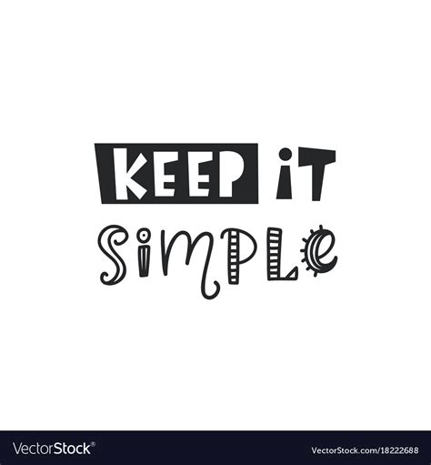 Keep It Simple Inspirational Hipster Kids Poster Vector Image