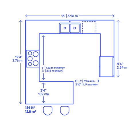 Kitchen Layouts Dimensions And Drawings