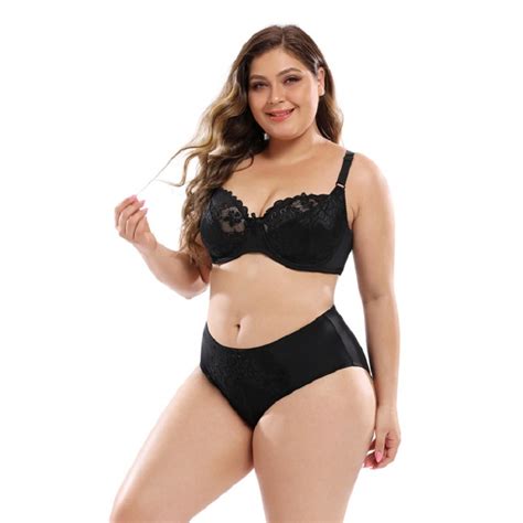 Custom Gm Breathable Big Cup Bra And Panties Plus Size Lingerie Set Wholesale China Plus Size
