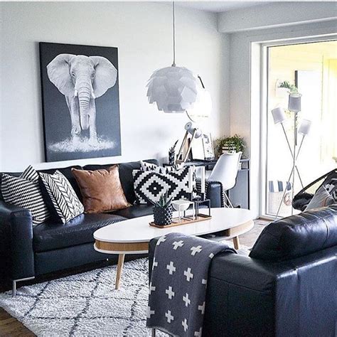 Mornings from the living room of @myhomestyle2 | Black sofa living room
