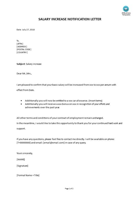 This page has 30+ formal letter format examples and professional letter samples. Template For Salary Increase Letter - samplesofpaystubs.com